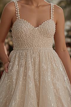 Exquisite Pearl-Embellished Bridal Gown: A 2026 Wedding Dream