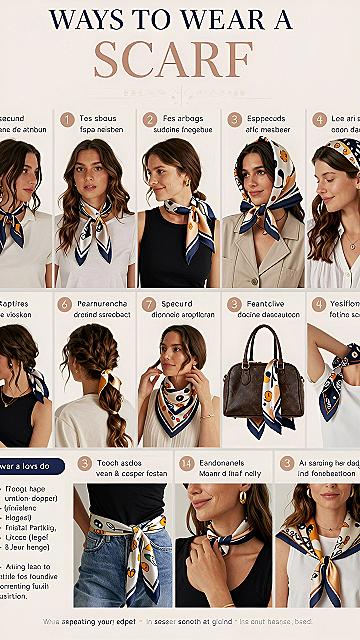 How to tie a classic square neck scarf