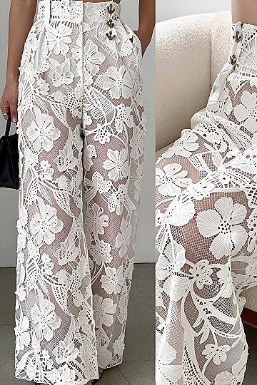 Styling Floral Lace Trousers for Summer Days