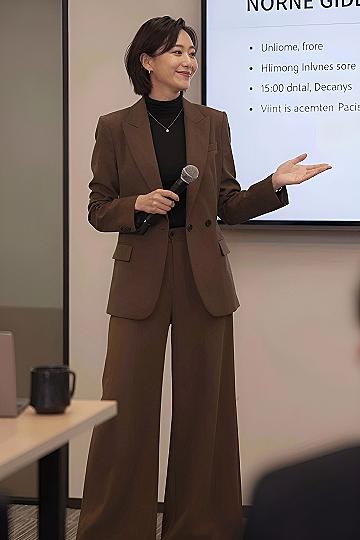 Styling a Brown Pantsuit for Important Presentations