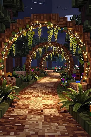 Creating a Glowing Wooden Archway Tunnel