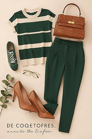 Pairing Emerald Green with Classic Stripes