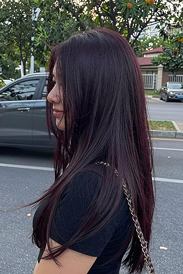 Rich Burgundy Tones for Long Straight Hair