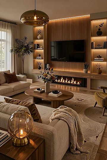 Pairing a Linear Fireplace Directly Below the Television