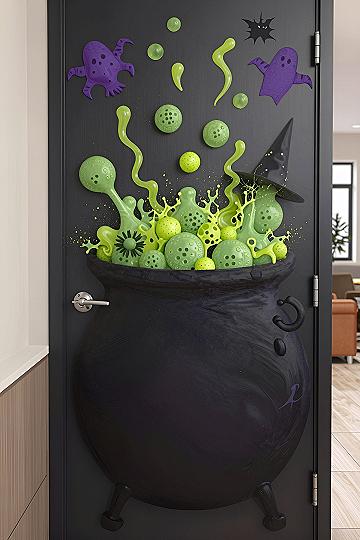 Creating A Witch Cauldron Door Display For Halloween