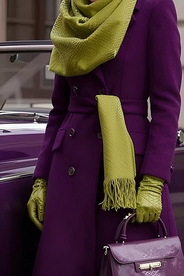 Pairing Purple and Green for Winter Outfits