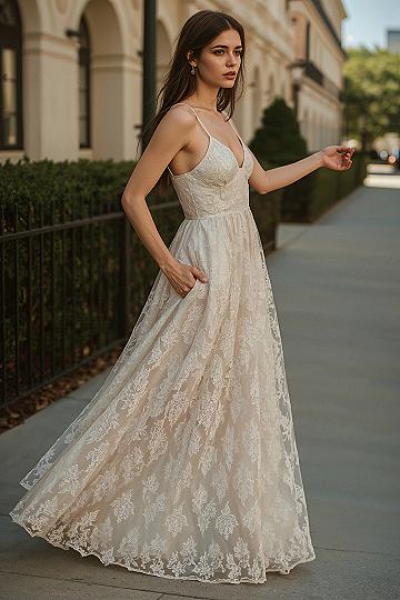 Chic Spring Bridal Gowns: Luxury Lace for Garden Weddings