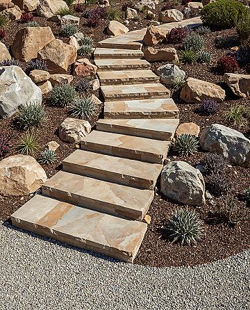 Stunning Tiered Garden Steps: Rock Landscaping for Sloped Backyards