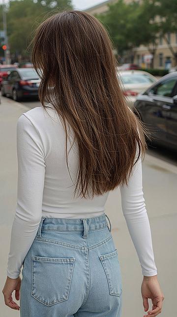 Chic Medium Length Straight Haircuts with Face-Framing Layers