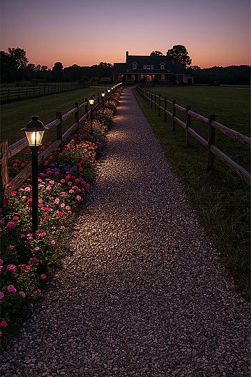 Charming Farmhouse Path Lighting for Welcoming Landscapes