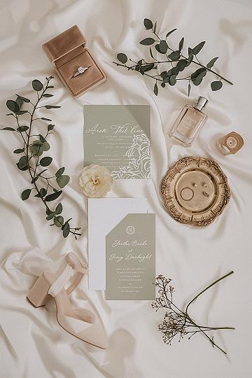 Elegant Wedding Accessories Flat Lay: Day of Wedding Essentials