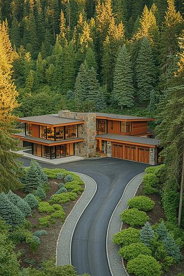 Modern Mountain Homes with Forest Views & Deck Designs