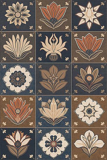 Retro Daisy Tile Art: Chic Garden Wall Decor Ideas
