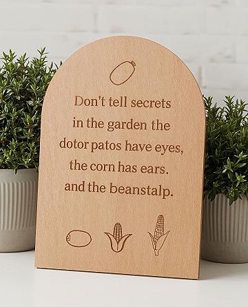 Funny Garden Sign: ‘Potatoes Have Eyes’ Wooden Decor for Vegetable Gardens