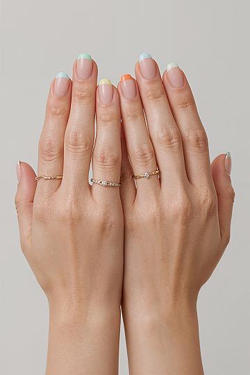 Rainbow French Tips: Short Summer Nails Perfection