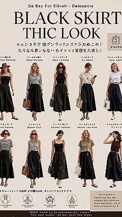 How to style a long black skirt with a scarf