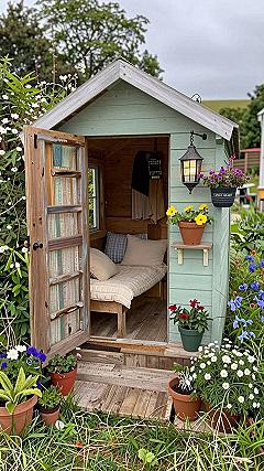 Pairing a Garden Shed with a Hanging Wood Swing