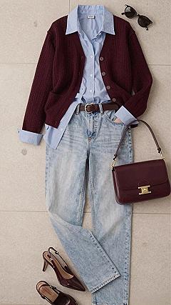 Styling Denim With a Button-Down Shirt and Knitwear