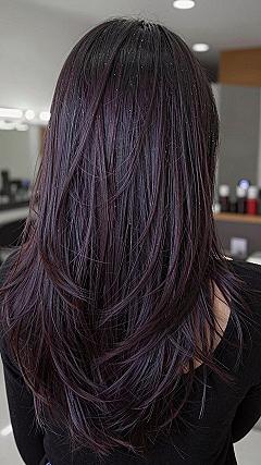 Deep Plum Red Layers with Textured Ends