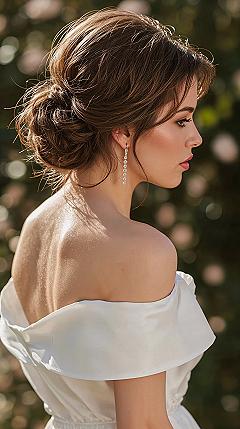 Soft Low Bun Wedding Hairstyles for Brunettes: Elegant Twists