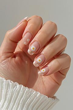 Charming Daisy Nails: Aesthetic Flower Design for Summer