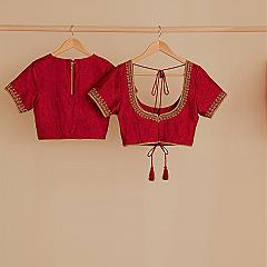 Dark Red & Gold Blouse Designs: Bridal Elegance