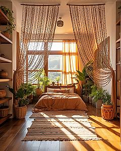 Bead Curtains: Spiritual Boho Bedroom Dividers for Studio Apartments