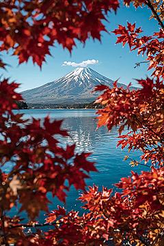 Japan Autumn Bliss: Mount Fuji’s Reflection on Serene Lakeshores