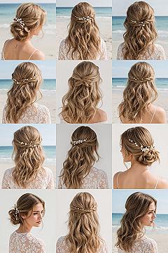 21 Elegant Beach Wedding Hairstyles for Flowing Long Hair