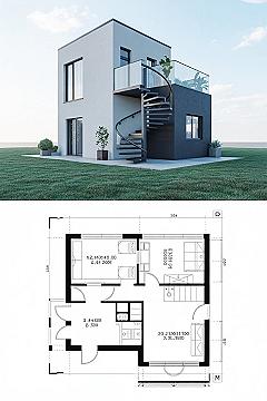Compact Two Story House Design: Smart Layouts & Rooftop Views
