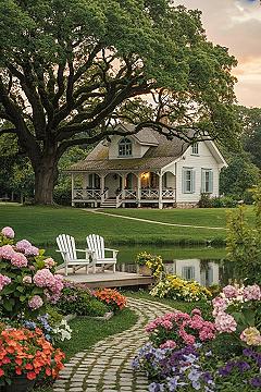 Cozy Country Side Cottage Aesthetic: Elegant Backyard Landscaping