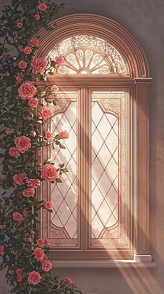 Enchanting Pink Stained Glass: Kawaii Pastel Aesthetic Lock Screen