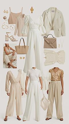 Effortlessly Chic Neutral Summer Looks: Pants Top Set Essentials