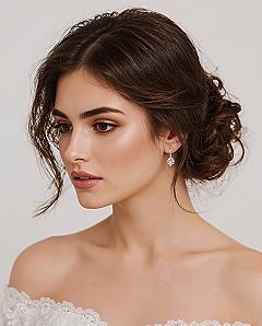 Chic Updos & Glam Makeup for Dark-Haired Brides