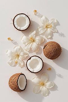 Chic Summer Beige Wallpaper: Tropical Nature Aesthetic