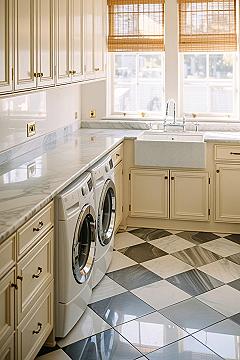 Modern Laundry Room Style: Double Washer Dryer Efficiency