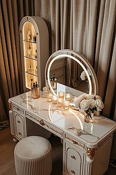 Luxury Marble & Gold Vanity Set for Modern Dressing Rooms
