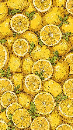 Zesty Lemon Designs: Vibrant & Pretty Food Aesthetic Wallpapers