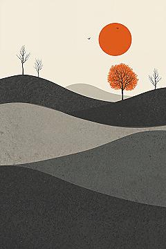 Minimalist Fall Nature iPhone Backgrounds: Autumnal Serenity