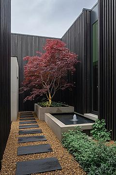 Small Modern Backyard Landscaping: Tranquil Courtyard Design