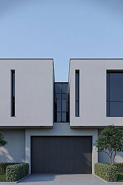 Minimalist Exterior: Sleek Modern Villa & Roof Design