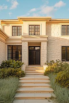 Warm Stucco & Stone: Cozy Modern House Exterior Trends