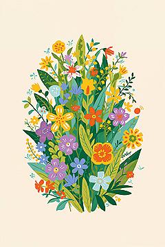 Vibrant Spring Flowers Art: Illustrated Floral Designs