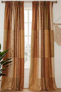 Cozy Boho Bedroom Curtains: Colorful Patchwork Window Decor