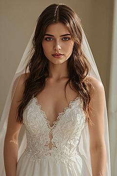 Veiled Beauty: Exquisite Half Up Half Down Bridal Hairstyles