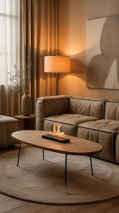 Cozy Living Room Design with Integrated Small Home Office Nook