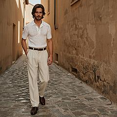 European Men’s Summer Style: Linen Pants & Polo Perfection