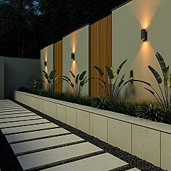 Chic Modern Backyard: Minimalist Landscape & Architectural Wall Design