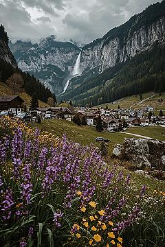 Swiss Villages & Waterfalls: Iconic Mountain Range Vistas