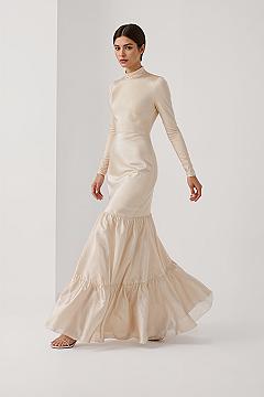 Minimalist Beige Formal Dress for Classic Wedding Guest Style